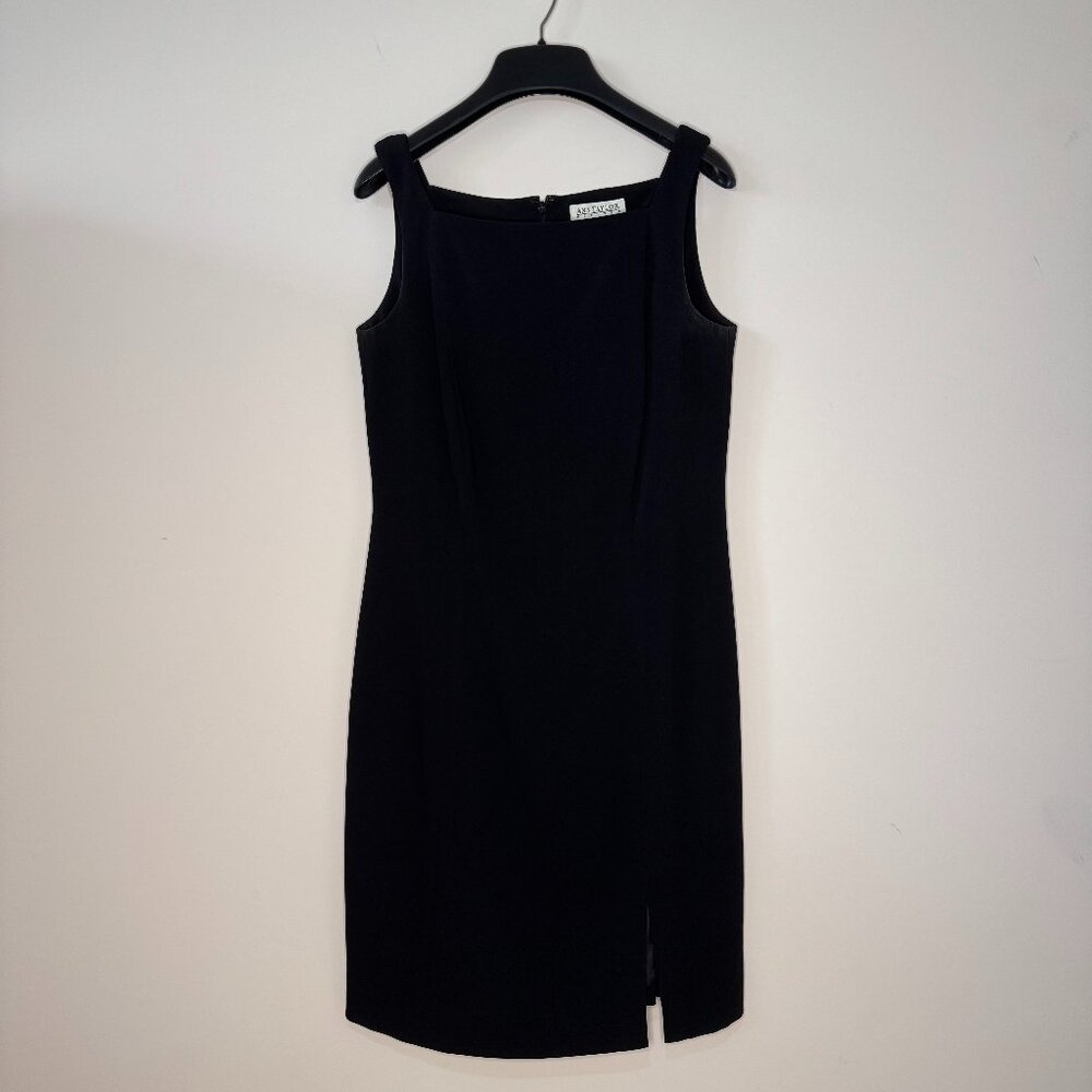 Ann Taylor Black Square Neckline Sleeveless Dress Size 2P